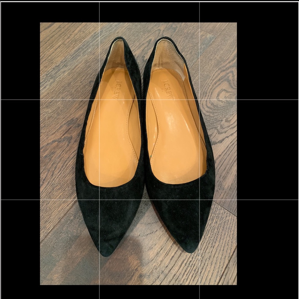J Crew Black Suede Flats